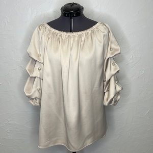 Roz & Ali Ruffle Sleeve on or off shoulder top